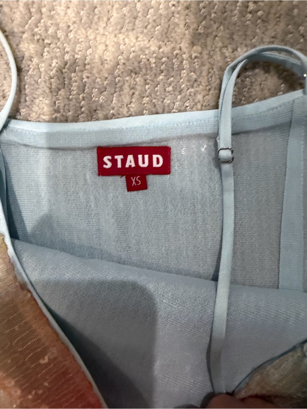 STAUD Pale Blue Sequin Slip Dress - Picture 3 of 4